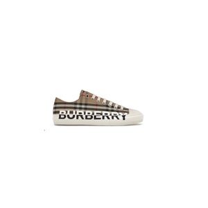 Burberry Plaid Sneakers - Brown and White